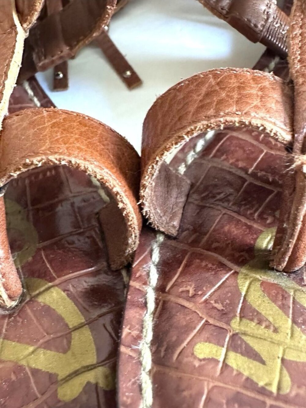 Sam Edelman Gardenia Tall Gladiator Leather Flat Fringed Sandals Brown US 6.5M - Picture 15 of 15